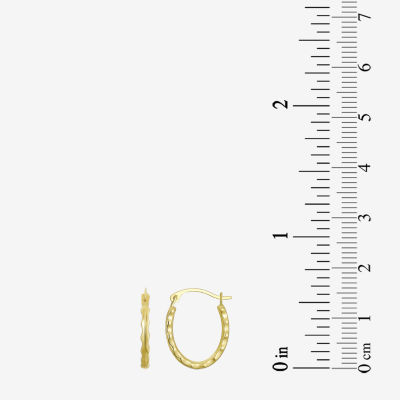 Womens 14K Gold 15mm Round Hoop Earrings