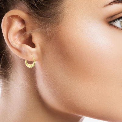 Heart Hoop Earrings in 14K Gold