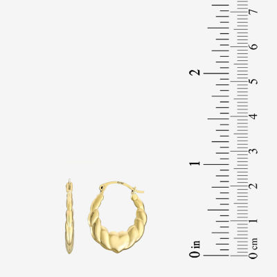 Croissant 14K Gold 16.5mm Heart Hoop Earrings