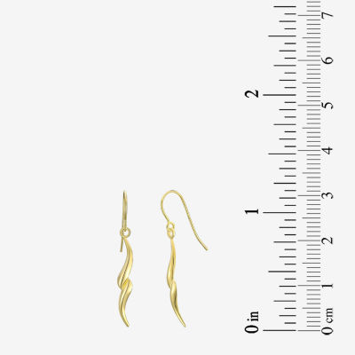 14K Gold Round Drop Earrings