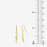 14K Gold Round Drop Earrings