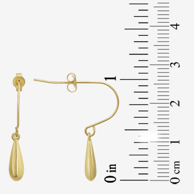 Teardrop 10K Gold Drop Earrings