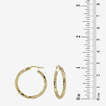 14K Yellow Gold 25mm Diamond-Cut Hoop Earrings