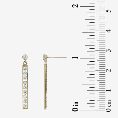 14K Gold White Cubic Zirconia Drop Earrings