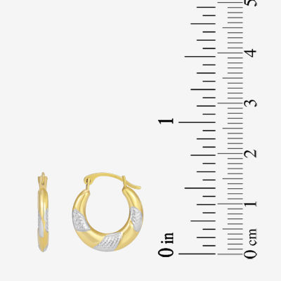 Womens 14K Gold 14mm Hoop Earrings