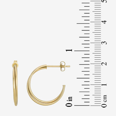 C-Hoop Womens 14K Gold 18.5mm Hoop Earrings