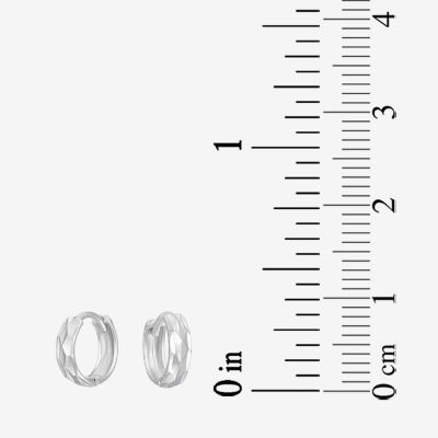 14K White Gold 9mm Hoop Earrings