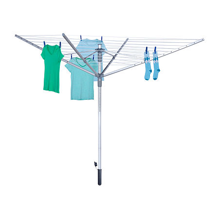 Honey-Can-Do Aluminum 192 Ft Outdoor Umbrella Drying Rack, One Size, Silver