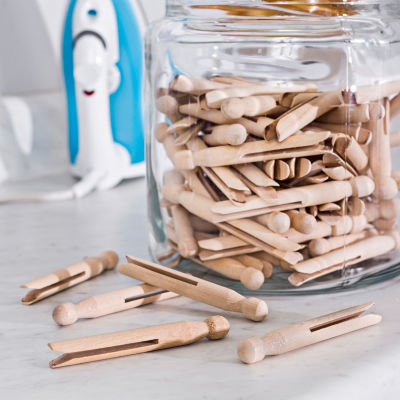 Honey-Can-Do Natural Wood Classic Round Clothespins