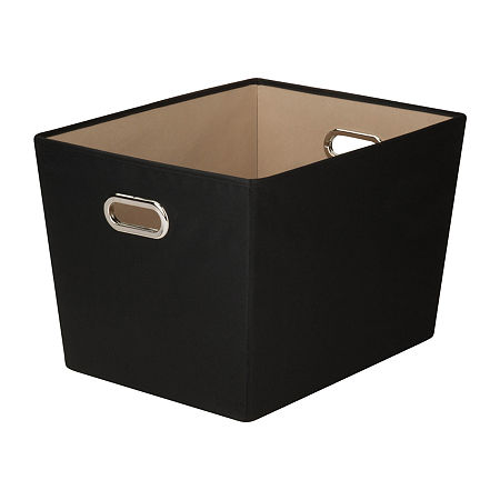 Honey-Can-Do Black Large Storage Bin, One Size, Black