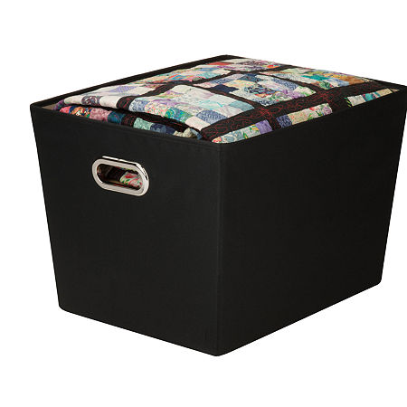 Honey-Can-Do Black Large Storage Bin, One Size, Black