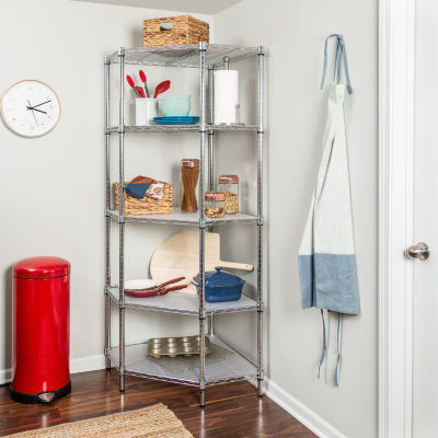 Honey-Can-Do Chrome 5-Tier Corner Shelving Units