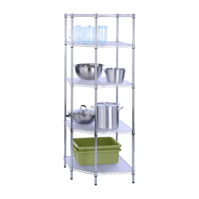 Honey-Can-Do Chrome 5-Tier Corner Shelving Units