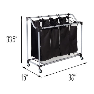 Honey-Can-Do Deluxe Rolling Triple Laundry Sorter