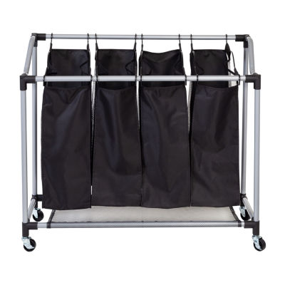 HoneyCanDo Deluxe Rolling Triple Laundry Sorter, Color Black JCPenney