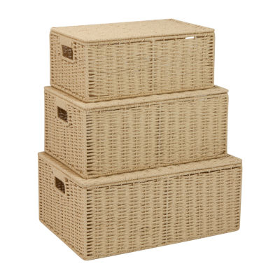 Honey-Can-Do Natural Paper Rope Decorative Basket