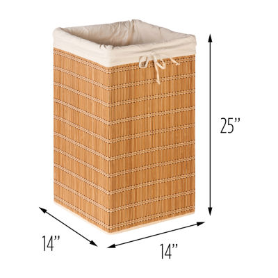 Honey-Can-Do Natural Bamboo Square Wicker Hamper