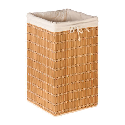 Honey-Can-Do Natural Bamboo Square Wicker Hamper