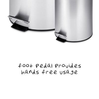 Honey-Can-Do Silver Stainless Steel 30l And 3l Step 2-pc. Trash Can