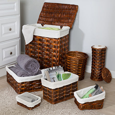 Honey-Can-Do Brown Wicker Woven 7-pc. Hamper, One Size, Brown