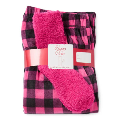 Sleep Chic Womens Tall Pajama Fleece Pants With Socks