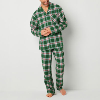 Green plaid pajama set hot sale