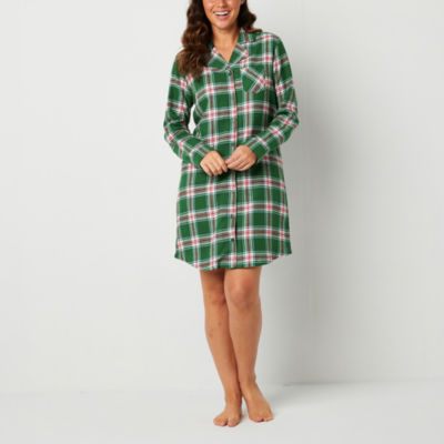 North Pole Trading Co. Mix & Match Plaids Family Womens Long Sleeve Nightshirt