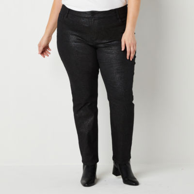 Liz Claiborne Womens Mid Rise Slim Pant-Plus