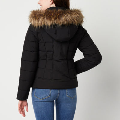 Hooded Puffer Coat Faux Fur Hood Hollister Women's Winter