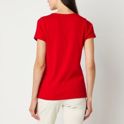 St. John's Bay Womens Crew Neck Short Sleeve T-Shirt