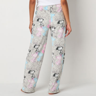 Snoopy Womens Juniors Microfleece Pajama Pants