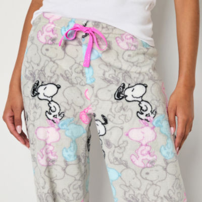 Snoopy Womens Juniors Microfleece Pajama Pants