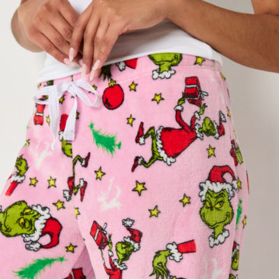 Grinch Womens Juniors Microfleece Pajama Pants