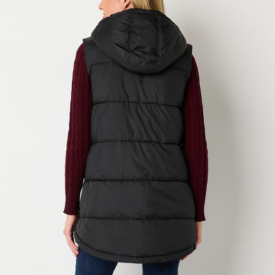 St. John's Bay Hooded Womens Puffer Vest