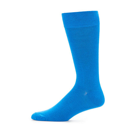 J. Ferrar Dress 1 Pair Crew Socks Mens, 10-13, Blue