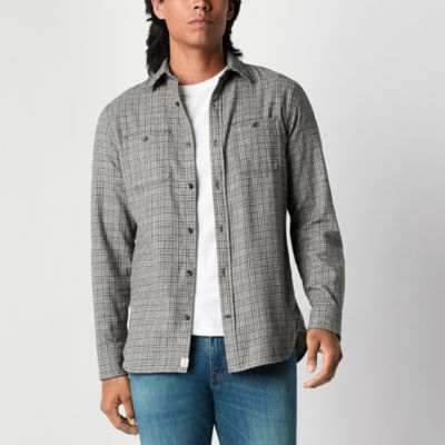 mutual weave Mens Regular Fit Long Sleeve Flannel Shirt