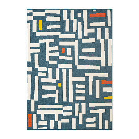 Evette Rios X LR Home Mapa Graphic Print 24X36 Indoor Outdoor Rectangular Accent Rug, One Size, Blue