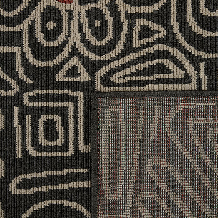 Evette Rios X LR Home Abstract Tribal 24X36 Indoor Outdoor Rectangular Accent Rug, One Size, Black