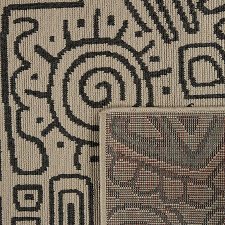 Evette Rios X LR Home Abstract Tribal 24X36 Indoor Outdoor Rectangular Accent Rug, One Size, White