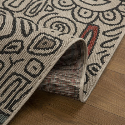 Evette Rios X LR Home Abstract Tribal 24"X36" Indoor Outdoor Rectangular Accent Rug