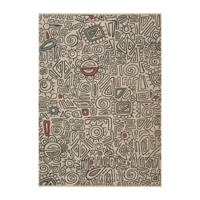 Evette Rios X LR Home Abstract Tribal 24"X36" Indoor Outdoor Rectangular Accent Rug