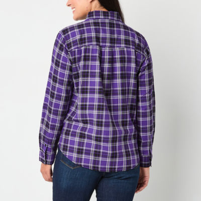 St. John's Bay Womens Long Sleeve Regular Fit Button-Down Shirt