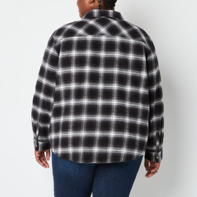 a.n.a Plus Plaid Womens Long Sleeve Regular Fit Button-Down Shirt