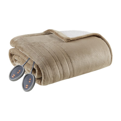 Beautyrest Velour Sherpa Heated Electric Blanket