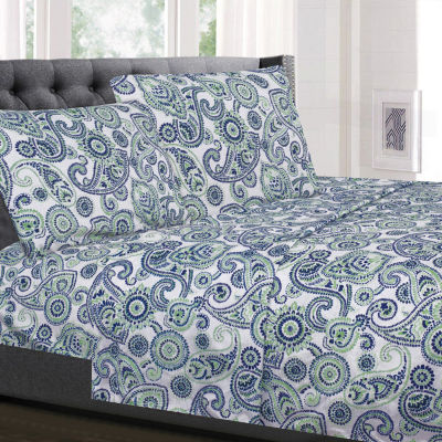 Sweet Home Collection Paisley Printed Wrinkle Resistant Deep Pocket Sheet Set