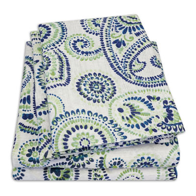 Sweet Home Collection Paisley Printed Wrinkle Resistant Deep Pocket Sheet Set