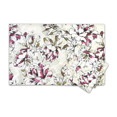 Sweet Home Collection Dolce Floral Wrinkle Resistant Deep Pocket Sheet Set