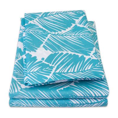 Sweet Home Collection Tropical Printed Wrinkle Resistant Deep Pocket Sheet Set