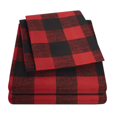 Sweet Home Collection Buffalo Plaid Wrinkle Resistant Deep Pocket Sheet Set