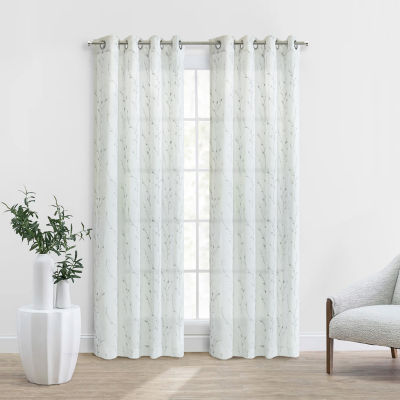 Ivy Light-Filtering Grommet Top Single Curtain Panel